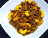 A picture of step 3 of Kaju Karela.