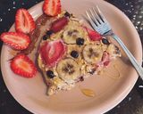 Hình bước làm 2 của món Bánh eat clean (Yến mạch trái cây, hạnh nhân và chocola chip