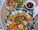Hình bước làm 3 của món Bún mọc chay