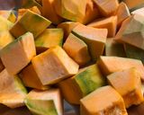 A picture of step 2 of Creamy Pumpkin Soup with Shrimp and Tofu.