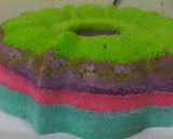 Foto langkah ke 7 dari resep Simple Steam Rainbow cake with strawberry jam and Ceddar Chesse.