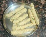 A picture of step 7 of Sabudana finger sticks.