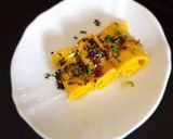 A picture of step 4 of Coconut khandvi.