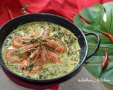 Foto langkah ke 6 dari resep Daun Ubi & Udang Masak Lemak Tempoyak.