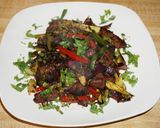 A picture of step 3 of Sautéed Beef Liver with Vegetables.