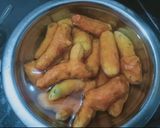 A picture of step 1 of Rajasthani Kacchi Haldi ki Sabzi (Raw Turmeric Sabzi).