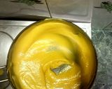 A picture of step 5 of Shahi mango khandvi with Mango rabari.