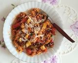 A picture of step 5 of Roasted "Bell" pepper pasta.