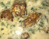 A picture of step 4 of Kofta in béchamel sauce with mashed potatoes.