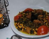 A picture of step 20 of Azerbaijani Ghormeh sabzi or herb stew.