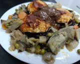 Foto del paso 8 de la receta: Milhojas de berenjena con solomillo queso y cama de verduras