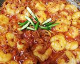 A picture of step 4 of King prawns & pointed peppers biryani.