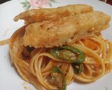 Foto langkah ke 8 dari resep Spaghetti Spicy BBQ Sauce with Dori.