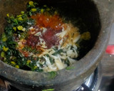 A picture of step 3 of Green Amaranth curry.