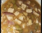 A picture of step 8 of Almond chicken with fried rice.