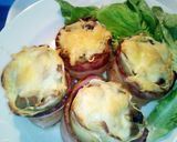 Burgonyás, gombás, baconos muffinban sült vacsi recept fázis 6 fotója