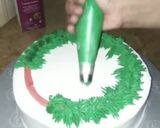A picture of step 5 of Winter theme cake.