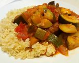 Padlizsános cukkini-lecsó, bulgurral recept fázis 8 fotója