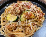 A picture of step 9 of Chicken Sausage Pasta Bolognese.