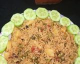 A picture of step 7 of Mater pulao.