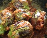 A picture of step 4 of Bharla vanga(bharva baingan, stuffed bringal).
