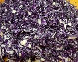 A picture of step 1 of Red Cabbage Modak (Red Cabbage, Coconut and mixed nuts).