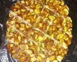 A picture of step 3 of Dryfruit Chikki.