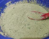 A picture of step 3 of Spinach Oats Uttapam with Coconut chutney and Beetroot Dip.