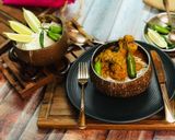 A picture of step 10 of Bengali: Till-Kasundi Murgi or Chicken Curry in the Sesame-Mu.