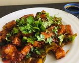 A picture of step 3 of Paneer chilli dry.