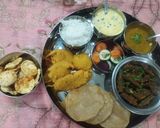 A picture of step 16 of Gujarati festive thali.