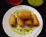 A picture of step 6 of Quick and easy Potato Peas Samosa Roll.