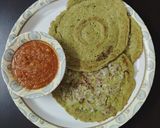 A picture of step 6 of Black eyed beans chilla.