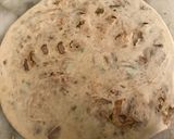 A picture of step 5 of Besan and Pyaz paratha.