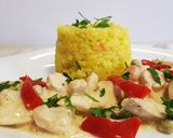 Pas rețetă Orez cu curry și piept de pui în sos de smântână 5 fotografie