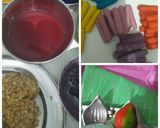 A picture of step 5 of Rainbow magic steam modak.