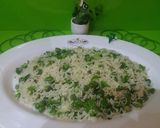 A picture of step 5 of Green vegetable rice.