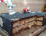 صورة لخطوة 2 من وصفة كيك ديزاين رجل الفضاء 🚀🧑‍🚀🎂 بذوق الشوكولا