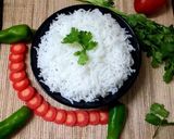 A picture of step 2 of Kashmiri rajma with steamed rice.