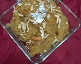 A picture of step 4 of Bulgar wheat halwa.