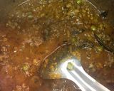 A picture of step 6 of Keema matar masala.