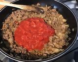 Une image de l'étape 7 de Farce/sauce au bœuf, courgette, tomates et oignon au bouillon de courge et cumin.