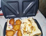 A picture of step 2 of Akara sandwich.