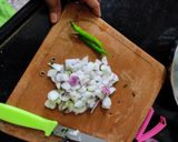 A picture of step 1 of Spring onion bhaji.