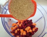 A picture of step 1 of Betrootnpassion cocktail.
