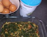 A picture of step 6 of Baked, Spinach, mushrooms tomatoes and eggs.
