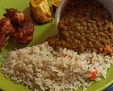 Foto del paso 2 de la receta: Cacerito de Lentejas con arroz, maduro y pollini