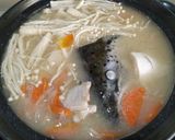 鮭魚頭蔬菜味增湯的食譜步驟4照片