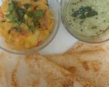 South Indian cuisine platter(dosa,sambar,chutney,potato veggie) recipe step 5 photo