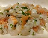 A picture of step 2 of Risotto alla pescatora e zucchine.